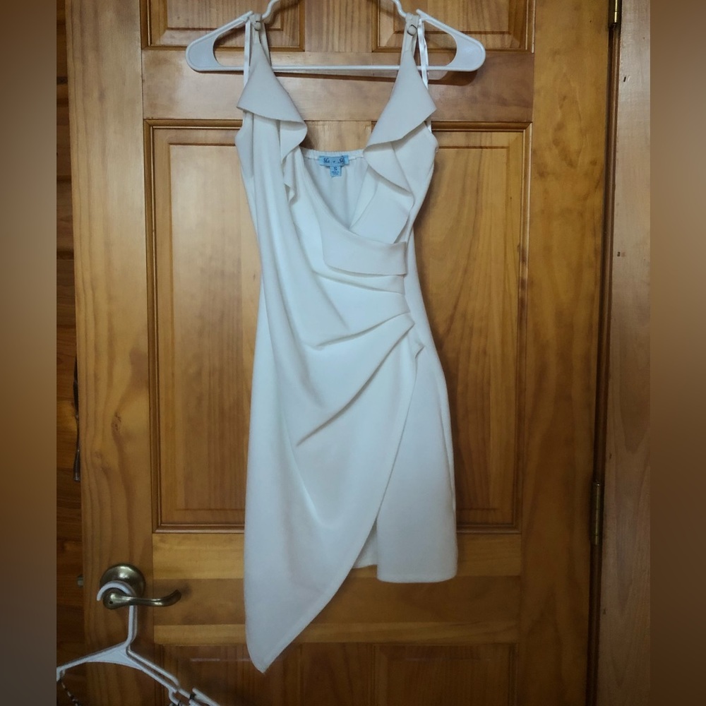 She + Sky Asymmetrical white dress